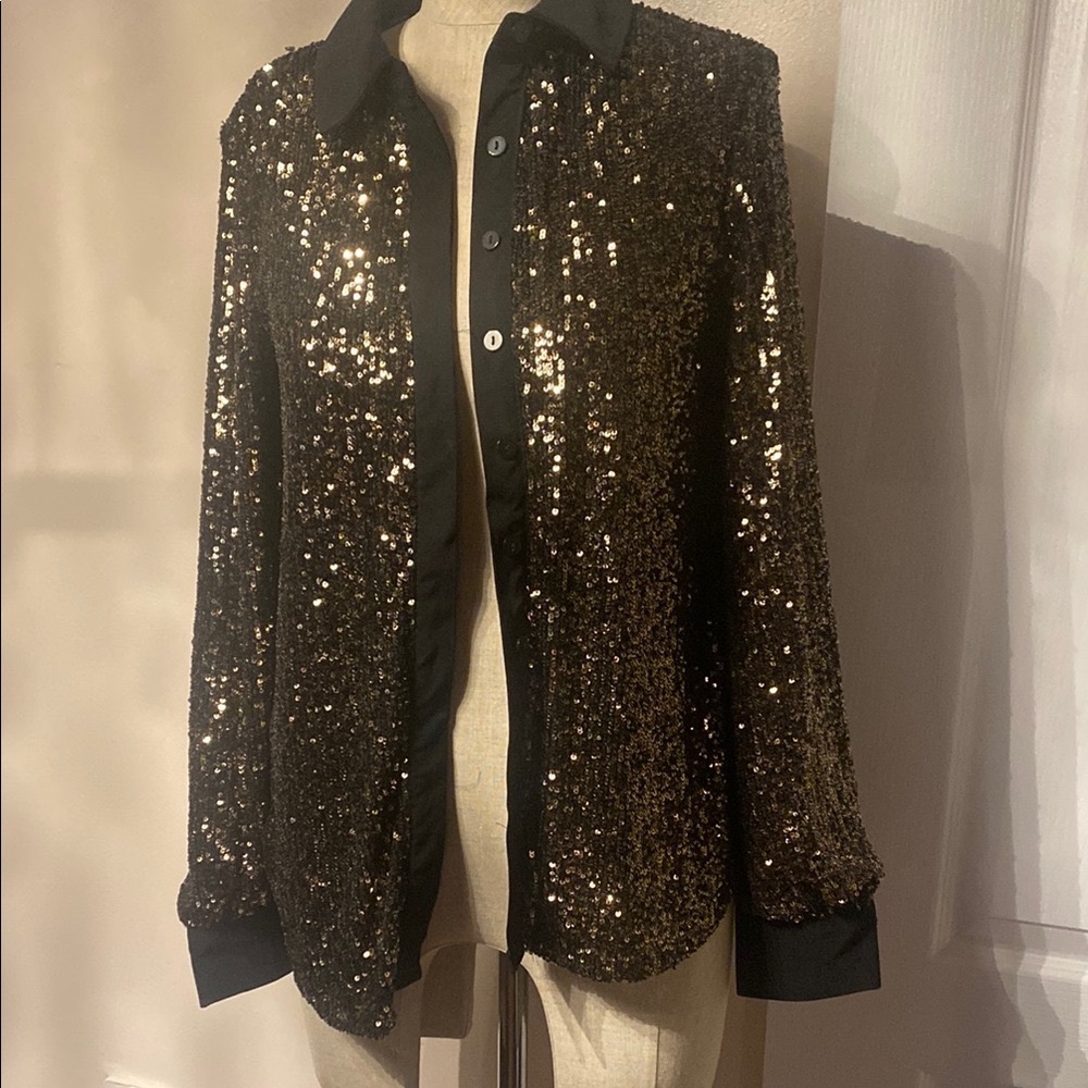 Black and Gold Sequin top cable & gauge - Picture 6 of 7